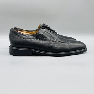 Mezlan Shoes Mens 9 Black Leather Apron Toe Derby Oxford Lace Up Dress Classic